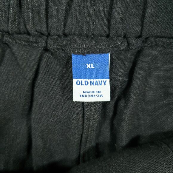 Old Navy Linen Blend Wrap Mini Skort Black Jack Size XL High Waist 4" Inseam - Picture 3 of 10